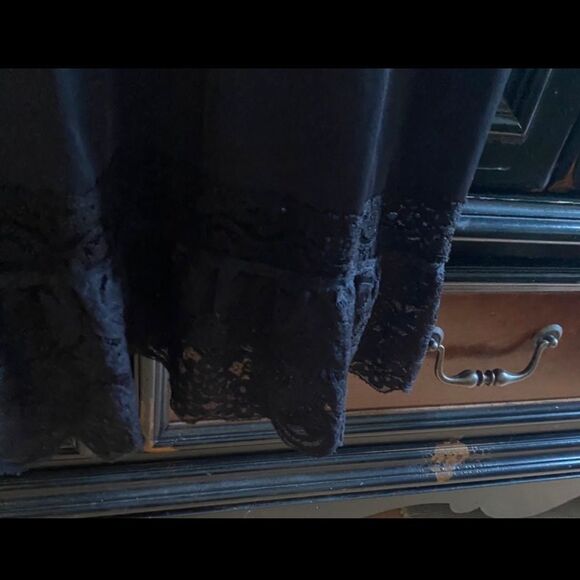 Vassarette Black Lace Nightgown Vintage Sz L - Picture 5 of 7